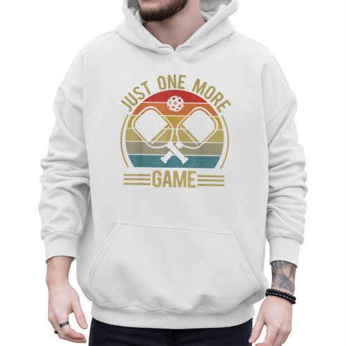 Pickleball-Shirt Just One More Game Dad Mom Women Men Men Hoodie - Father's Day Fun
