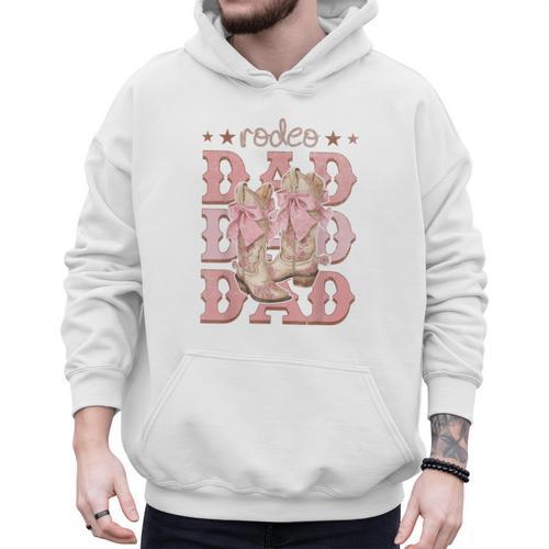 Rodeo Dad Pink Boots Coquette Cow-Girl Birthday Party Men Hoodie - Father's Day Fun