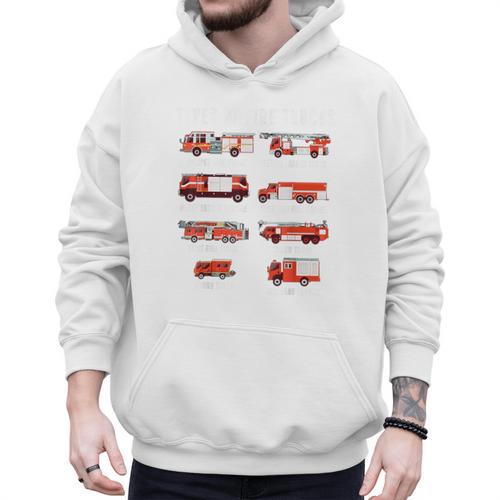 Toddler Boy Types Of FireTruck Firefighter Baby Dad Fireman Men Hoodie - Father's Day Fun