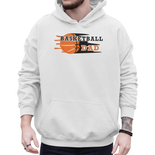 Vintage Proud Basketball Dad Fathers Day Basketball Player Men Hoodie - Father's Day Fun