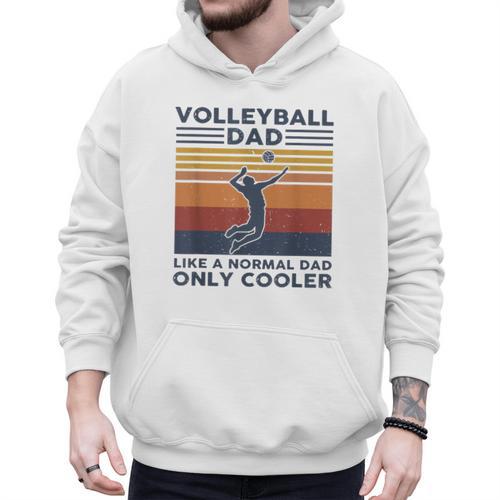 Volleyball Dad Like A Normal Dad Only Cooler Vintage Men Hoodie - Father's Day Fun