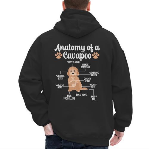 Anatomy Of A Cavapoo Dog Cavapoo Owner Cavapoo Dad Men's Hoodie Back Print - Father's Day Fun