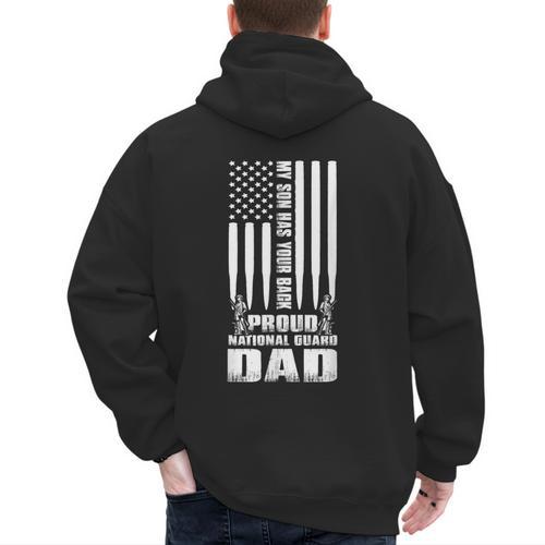 Army Dad Shirt My Son Has Your Back Proud National Guard Dad Men's Hoodie Back Print - Father's Day Fun