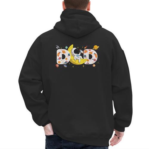 Astronaut Dad Space Birthday Planets Party Matching Family Men's Hoodie Back Print - Father's Day Fun