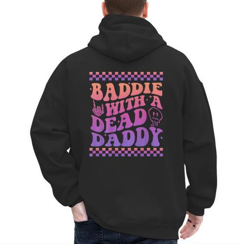 Baddie With A Dead Daddy Dead Dad Club Baddie On Back Men's Hoodie Back Print - Father's Day Fun