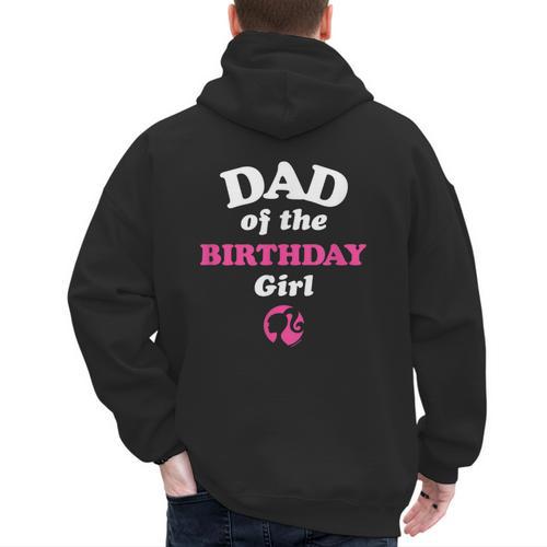 Barbie Dad Of The Birthday Girl Small Men's Hoodie Back Print - Father's Day Fun