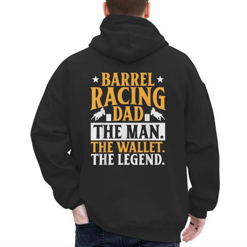 Barrel Racing Dad Horse Barrel Racer Men's Hoodie Back Print - Father's Day Fun