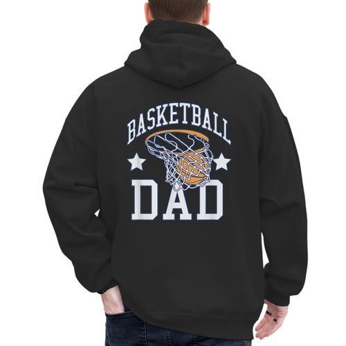 Basketball Dad Coach Sports Fan Men's Hoodie Back Print - Father's Day Fun