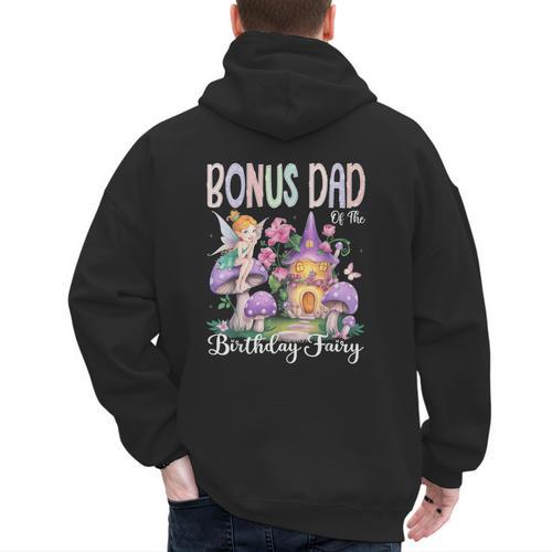 Bonus Dad Of The Birthday Fairy 1St Birthday Girl Party Men's Hoodie Back Print - Father's Day Fun