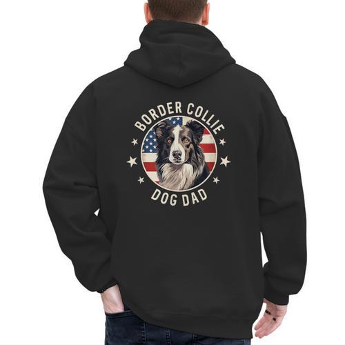 Border Collie Dog Owner For Men Border Collie Dad Men's Hoodie Back Print - Father's Day Fun