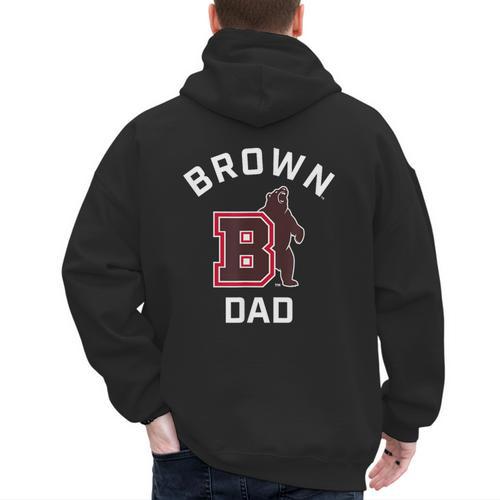 Brown University Bears Arched Dad Men's Hoodie Back Print - Father's Day Fun