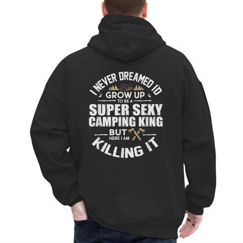Camping Men Camper RV Camping Vacation Camping Dad Men's Hoodie Back Print - Father's Day Fun