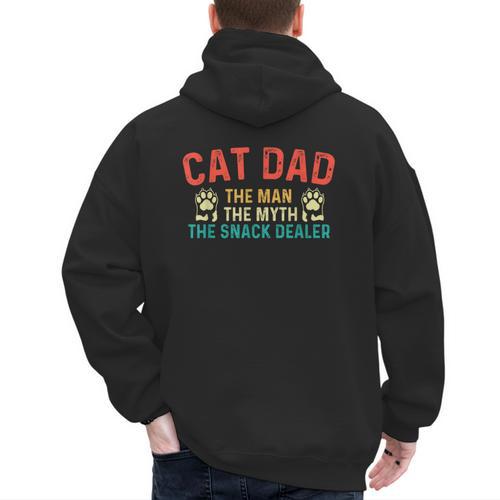 Cat Dad The Man The Myth Cat Lover Kitten Owner Kitty Men's Hoodie Back Print - Father's Day Fun