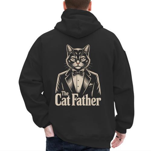 Cat Lover The CatFather Cat Dad Men's Hoodie Back Print - Father's Day Fun