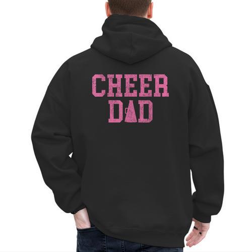 Cheer Dad Vintage Retro Cheerleading Pink Men's Hoodie Back Print - Father's Day Fun