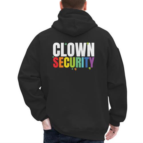 Clown Security Halloween Dad Mom Costume Men's Hoodie Back Print - Father's Day Fun