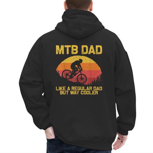 Cool Mountain Biking For Dad Father Biker MTB Bicycle Bike Men's Hoodie Back Print - Father's Day Fun