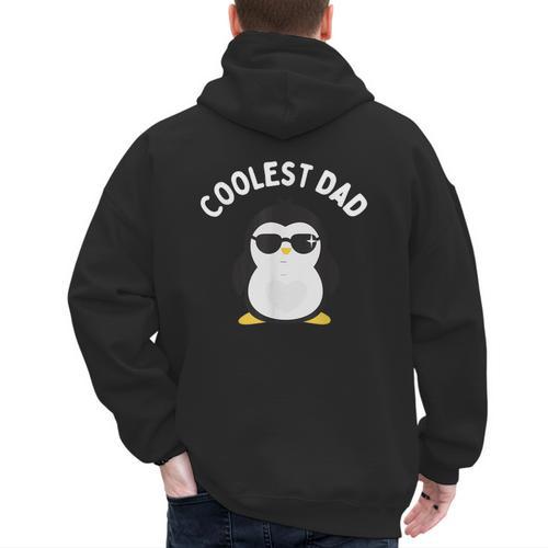 The Coolest Dad Cool Penguin By Dangerous Dad Men's Hoodie Back Print - Father's Day Fun