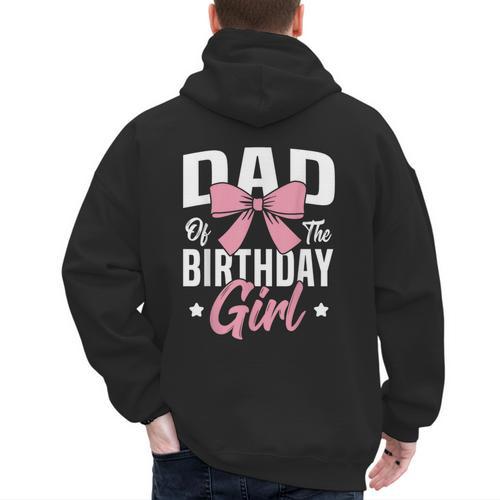 Coquette Pink Bow Men Dad Of The Birthday Girl Men's Hoodie Back Print - Father's Day Fun
