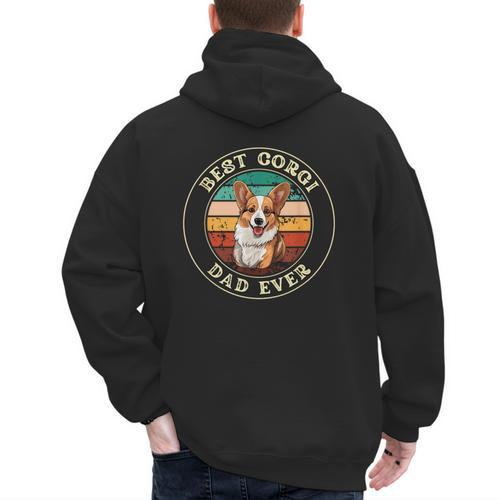 Corgi Dad Idea For Men Men's Hoodie Back Print - Father's Day Fun
