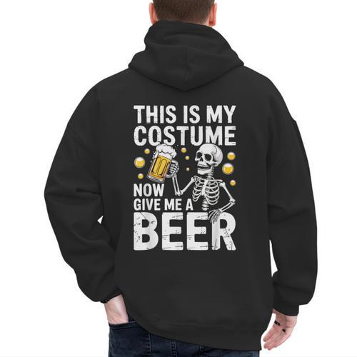 This Is My Costume Give Me A Beer Shirt Men Dad Halloween Men's Hoodie Back Print - Father's Day Fun