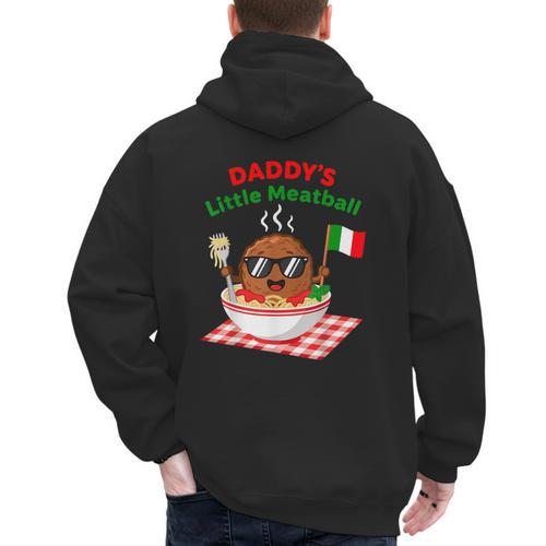 Couple Daddy's Little Meatball Italian Men Men's Hoodie Back Print - Father's Day Fun
