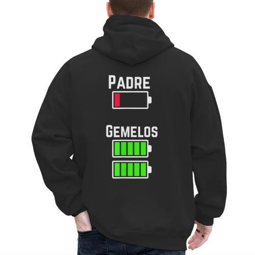 Cufflinks Battery Filled Tired Dad Low Battery Charge Men's Hoodie Back Print - Father's Day Fun