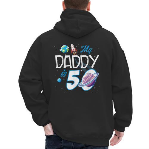 My Dad Is 50 Years Daddy Father 50th Years Birthday Men's Hoodie Back Print - Father's Day Fun
