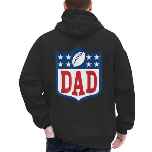 Dad American Football Happy Birthday Family Matching Retro Men's Hoodie Back Print - Father's Day Fun