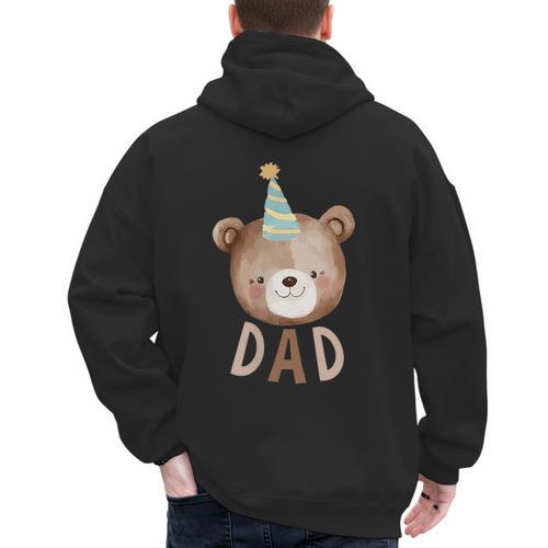 Dad Bear 1st Birthday Beary First Birthday Matching Family Men's Hoodie Back Print - Father's Day Fun