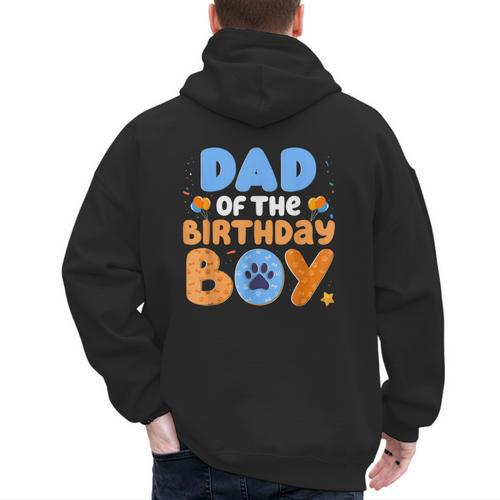 Dad Of The Birthday Boy Dog Lover Family Matching Men's Hoodie Back Print - Father's Day Fun