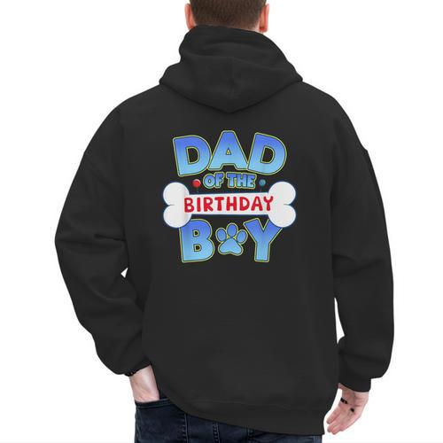 Dad Of The Birthday Boy Matching Dog Family Birthday Party Men's Hoodie Back Print - Father's Day Fun