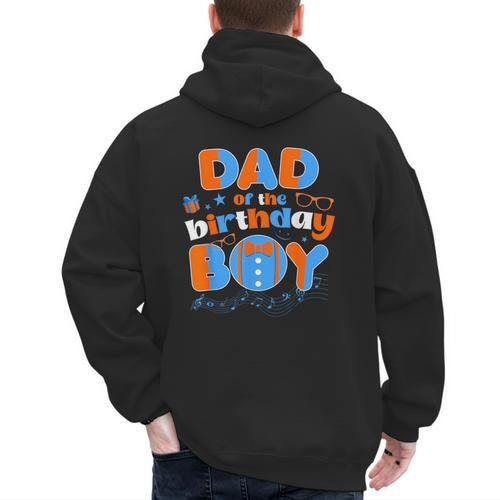 Dad Of The Birthday Boy Matching Family Blippy Men's Hoodie Back Print - Father's Day Fun