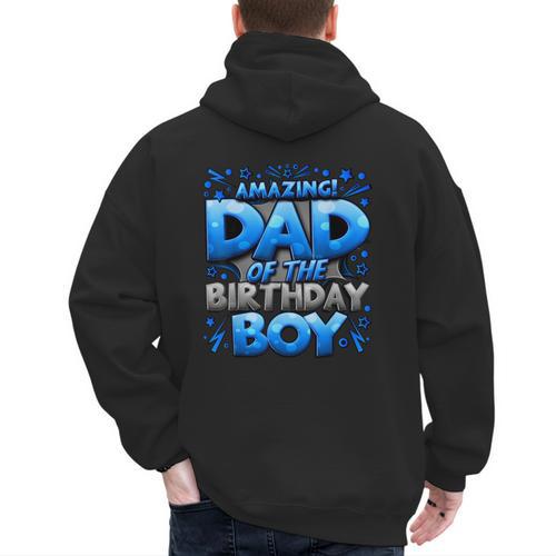 Dad Of The Birthday Boy Matching Family Father Men's Hoodie Back Print - Father's Day Fun