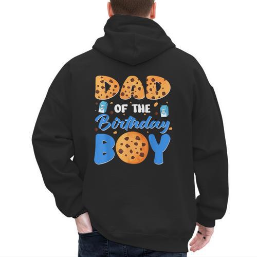 Dad Of The Birthday Boy Milk And Cookies 1 Year Old Men's Hoodie Back Print - Father's Day Fun