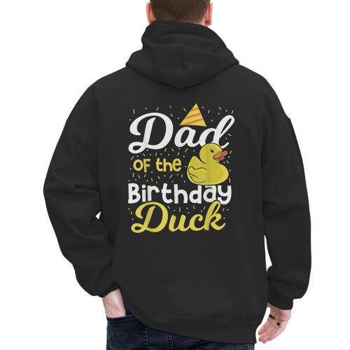 Dad Of The Birthday Duck Boy Rubber Duck Birthday Girl Men's Hoodie Back Print - Father's Day Fun