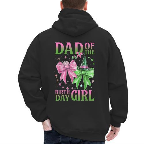 Dad Of The Birthday Girl Coquette Matching Family Party Men's Hoodie Back Print - Father's Day Fun