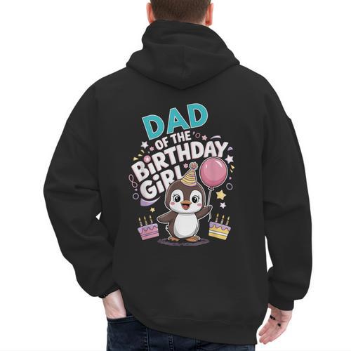 Dad Of The Birthday Girl Pesto Baby Penguin Party Men's Hoodie Back Print - Father's Day Fun