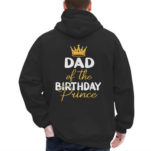 Dad Of The Birthday Prince Boy Bday Party Idea For Him Men's Hoodie Back Print - Father's Day Fun