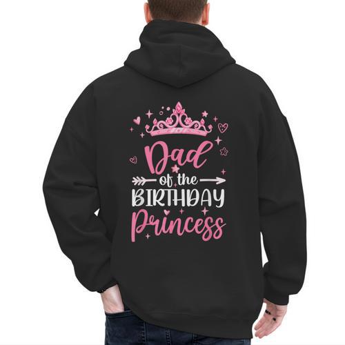 Dad Of The Birthday Princess Birthday Girl Kid Family Men's Hoodie Back Print - Father's Day Fun