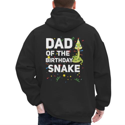 Dad Of The Birthday Snake Themed Birthday Party Men's Hoodie Back Print - Father's Day Fun