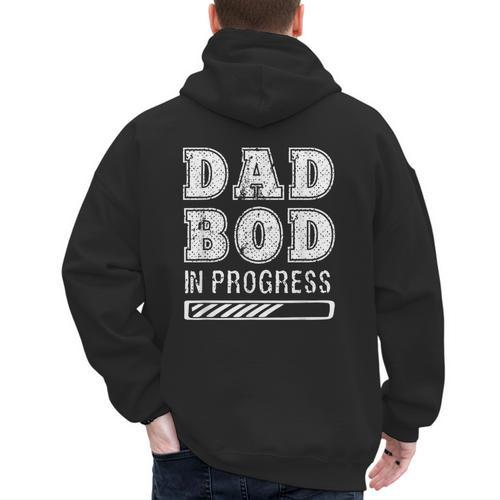 Dad Bod In Progress Men's Hoodie Back Print - Father's Day Fun