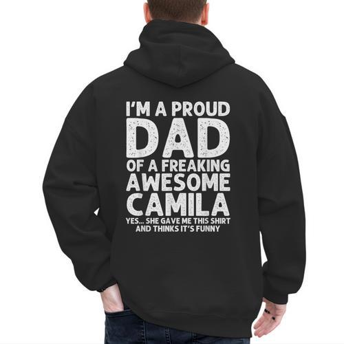 Dad Of CAMILA Father's Day Personalized Name Joke Men's Hoodie Back Print - Father's Day Fun