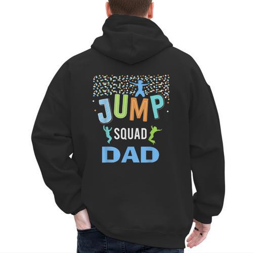 Dad Daddy Jump Squad Birthday Boy Trampoline Jumper Bday Men's Hoodie Back Print - Father's Day Fun