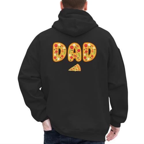 Dad Daddy Matching Birthday Squad Crew Pizza Family Men's Hoodie Back Print - Father's Day Fun