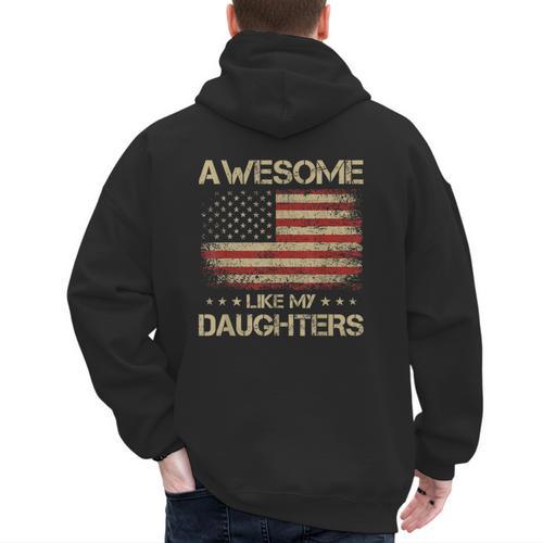 Dad From Daughter Awesome Like My Daughters Men's Hoodie Back Print - Father's Day Fun