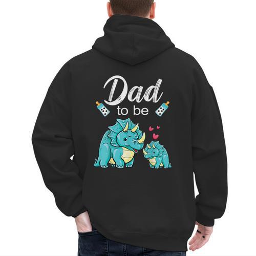 Dad To Be Dinosaur Baby Shower For Boy Men's Hoodie Back Print - Father's Day Fun