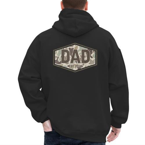Dad Est 2026 Logo Father 2026 Loading New Dad 2026 Men's Hoodie Back Print - Father's Day Fun