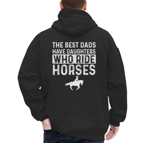 Dad Of Horse Lover Equestrian Horseback Rider Men's Hoodie Back Print - Father's Day Fun