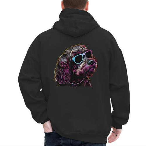 Dad Mom Cool Dog Sunglasses Cockapoo Men's Hoodie Back Print - Father's Day Fun